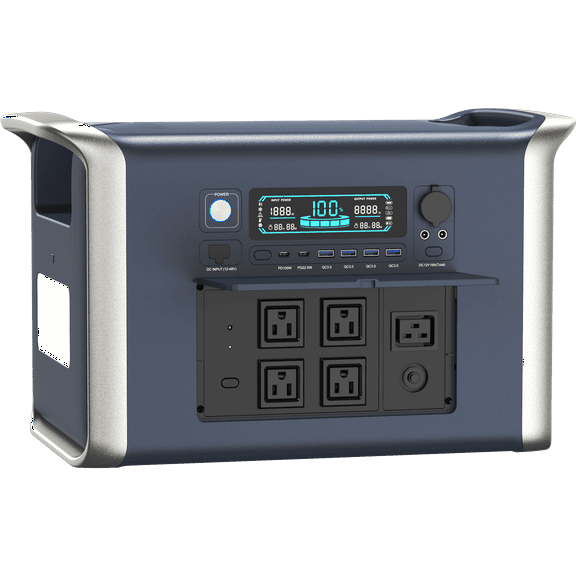 2400W Portable Power Station - 4800W Peak, 2048Wh LiFePO4 Battery, Fast 2-Hour Charge - Ideal for Home Backup & Outdoor Adventures