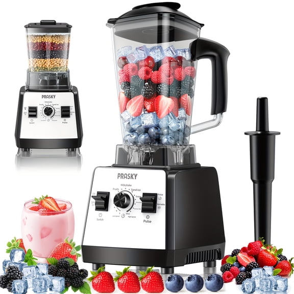 2400W Professional Countertop Blender 25000 RPM, 68oz Jar & 2 Containers with Stainless Steel Blade and Tamper, High Speed Kitchen Blender for Smoothies Ice Baby Food Coffee Juice Quick Mixing