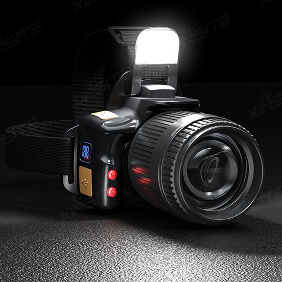 2400mAh Outdoor Multi-Mode Bright Sensor Headlamp, Adjustable Beam for Camping/Hiking/Night Fishing, Outdoor Lighting Gear