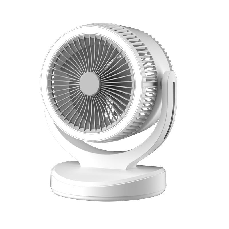 2400mAh USB Rechargeable Desk Fan, 3-Speed Air Circulator with Built-in Night Light, Portable Mini Fan for Indoor, Outdoor & Car Use