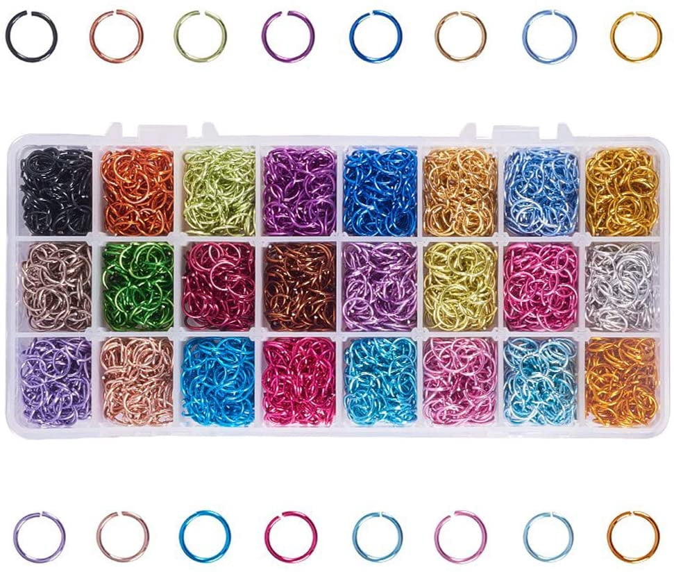 2400pcs 24 Color 10mm Aluminum Jump Rings Open Jump Rings Choker Necklaces Bracelet Chain Maille Jewelry Making
