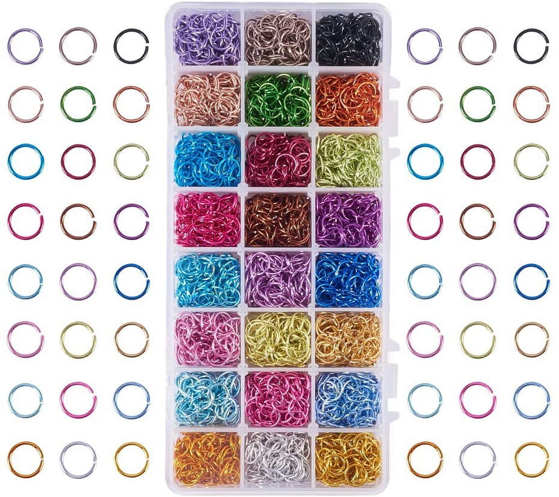 2400pcs 24 Color 10mm Aluminum Jump Rings Open Jump Rings for Choker Necklaces Bracelet Chain Maille Jewelry Making