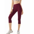 thumbnail image 1 of Funidos Plus Size Capri Yoga Leggings High Waisted Pants with Pockets Tummy Control Workout Leggings for Women for Yoga Gym Running, 1 of 6