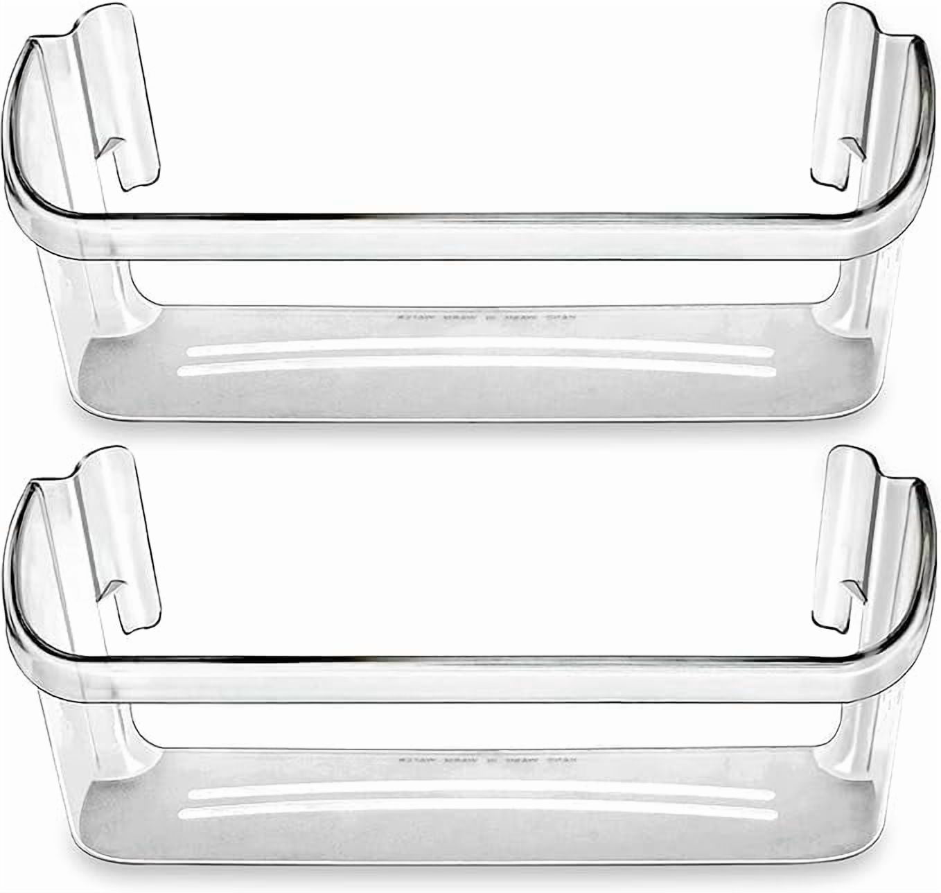 240323002 Refrigerator Door Bin Shelf Compatible with Frigidaire or Electrolux, Bottom 2 Shelves on Refrigerator Side, Clear, Double Unit, Replaces PS429725, AP2115742