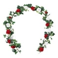 thumbnail image 1 of 240Cm Red-White Multi-Headed Artificial Rose Vine: Silk Flower Garland for Wall, Wedding, or Home Decor – Realistic Hanging Decoration for Living Room, Garden, or Vase Display, 1 of 9