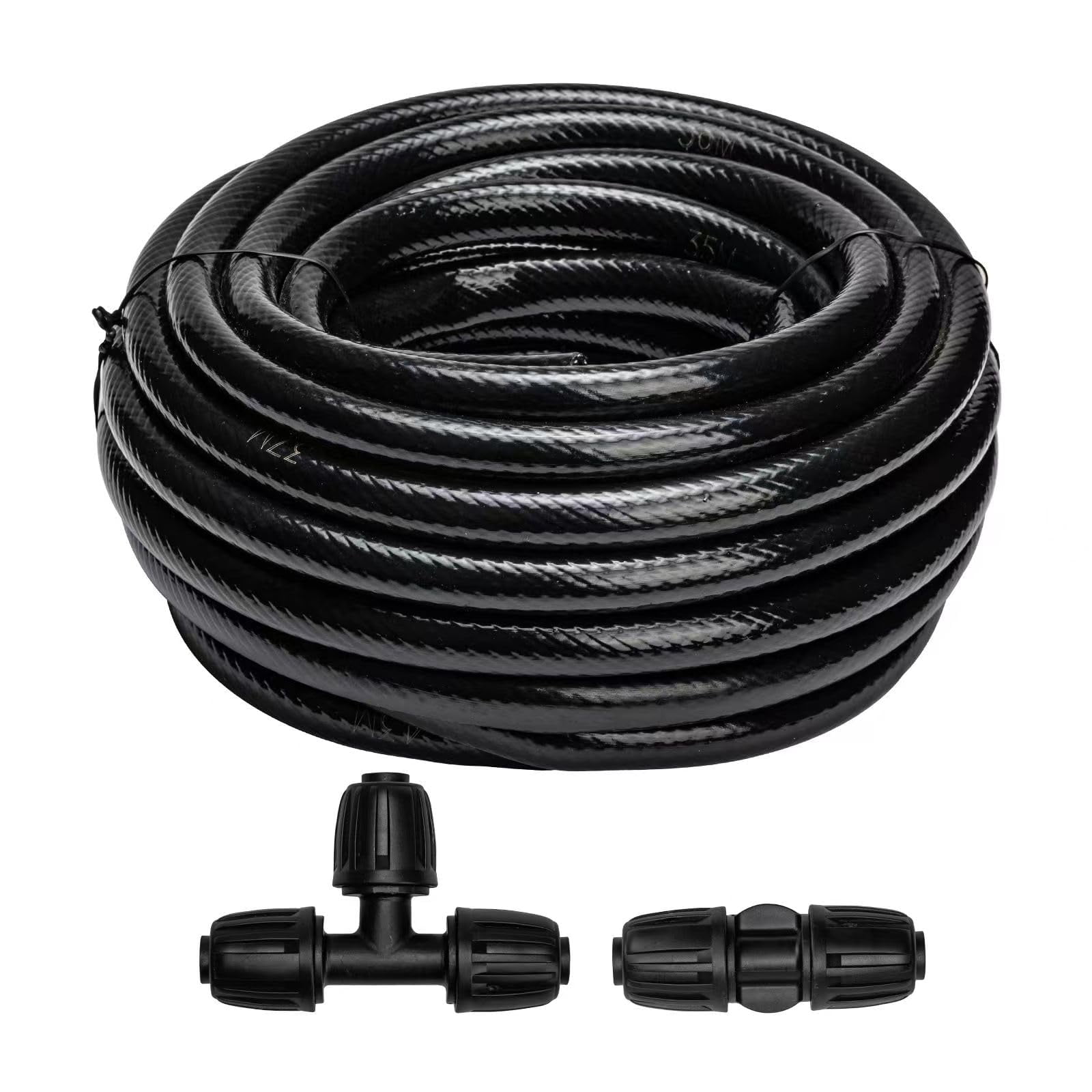 240FT Drip Irrigation System Kit, Automatic Garden Watering Misting System for Greenhouse, Yard, Lawn, Plant with 1/2 inch Hose 1/4 inch Distribution Tubing and Accessories