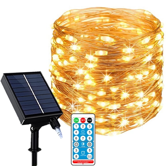 240LED Solar String Lights Outdoor, Waterproof 26M/85Ft Copper Wire 8Modes Solar Fairy Decorative Twinkle String Lights with Remote for Garden Tree Wedding Party Christmas Decor