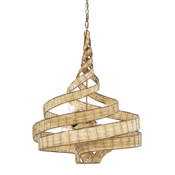 Varaluz Flow 6-Lt Twist Pendant - Baguette/Natural Rattan