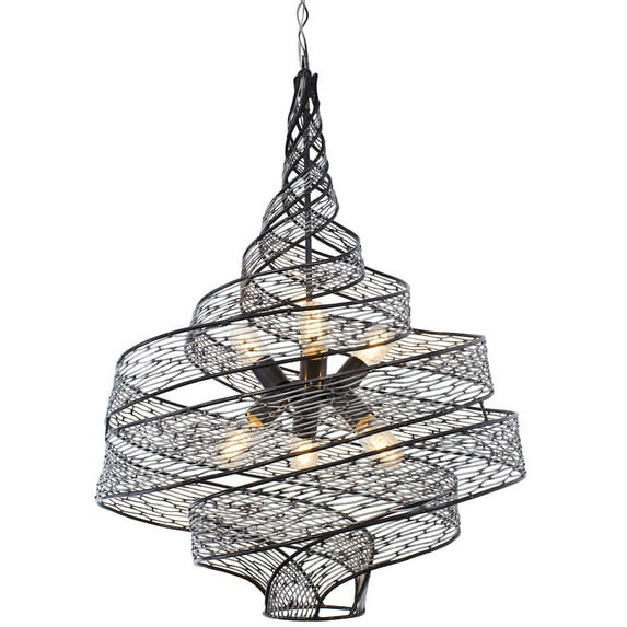 Varaluz - Flow - 6 Light Twist Pendant - Steel Finish