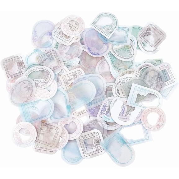 240PCS 20 Styles Junk Journal Kit Decoupage Scrapbook Paper Hand Account Materials-Hollow Frame Series