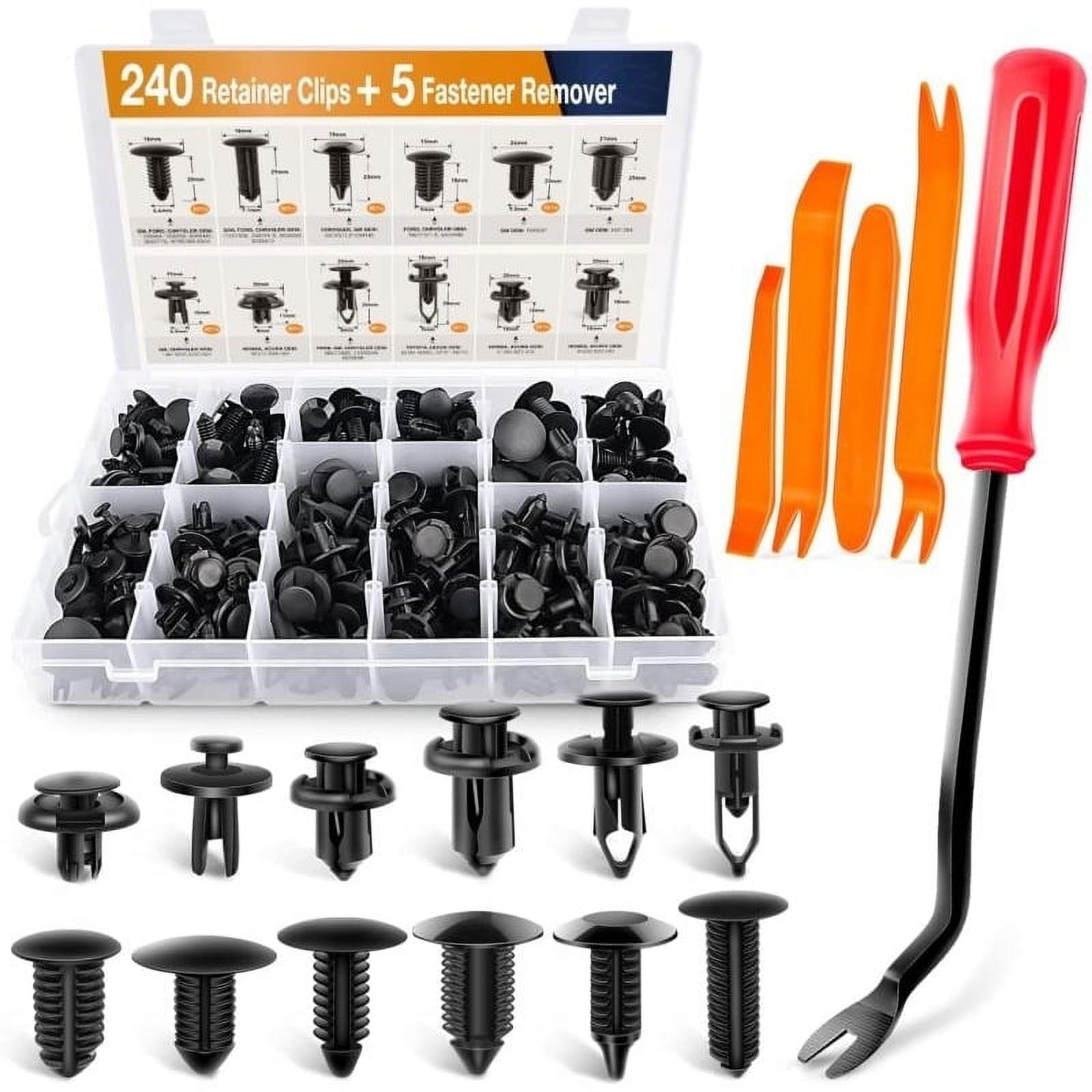 680 Pcs Car Push Retainer Clips Kit - Plastic Door Panel Fasteners, Fender  Bumper Clips & Most Popular Sizes Auto Push Pin