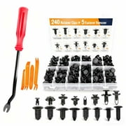 240PCS Bumper Retainer Clips Car Plastic Rivets Fasteners Push Retainer Kit Most Popular Sizes Auto Push Pin Rivets Set -Door Trim Panel Fender Clips for GM Ford Toyota Honda Chrysler