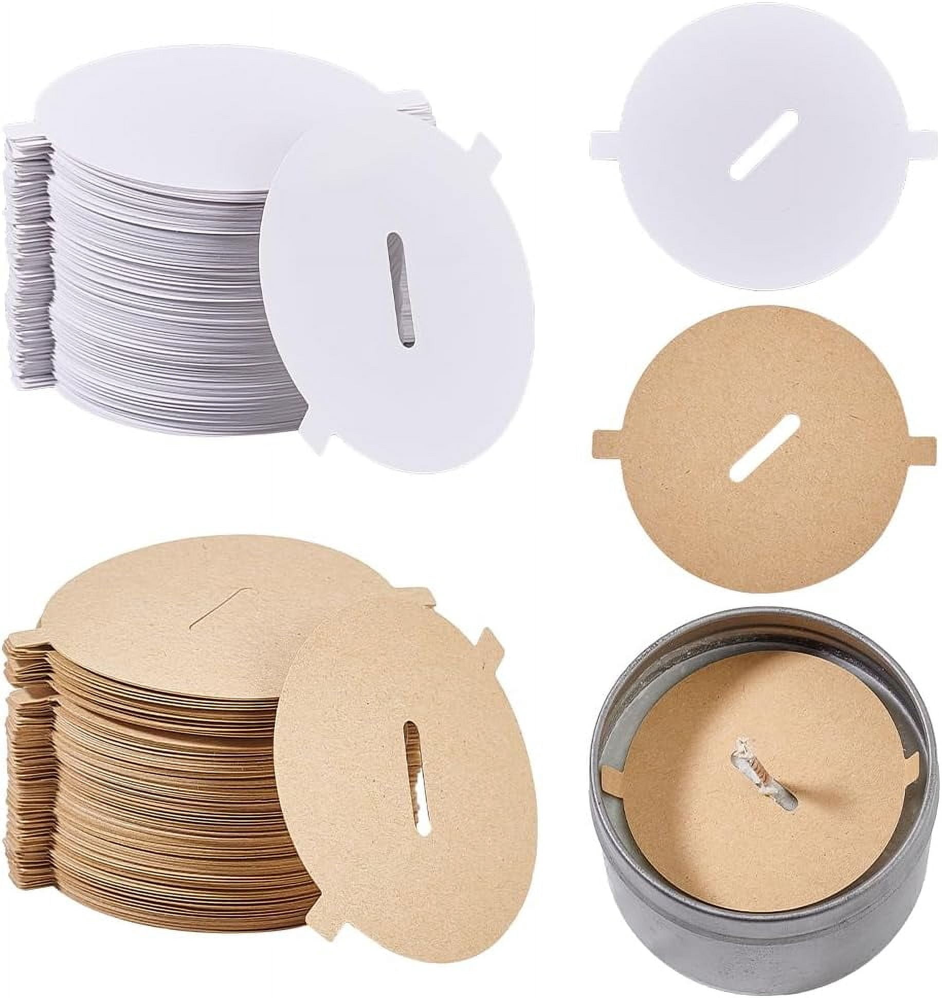 240PCS Candle Dust Covers 2 Colors Paper Candle Pull Tab Lids Candle ...