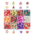 thumbnail image 1 of 240Pcs 12 Kinds of Fruit Handmade Polymer Clay Beads for Jewelry Making Bracelets Necklaces Earrings Mixed Color 240pcs/box, 1 of 7