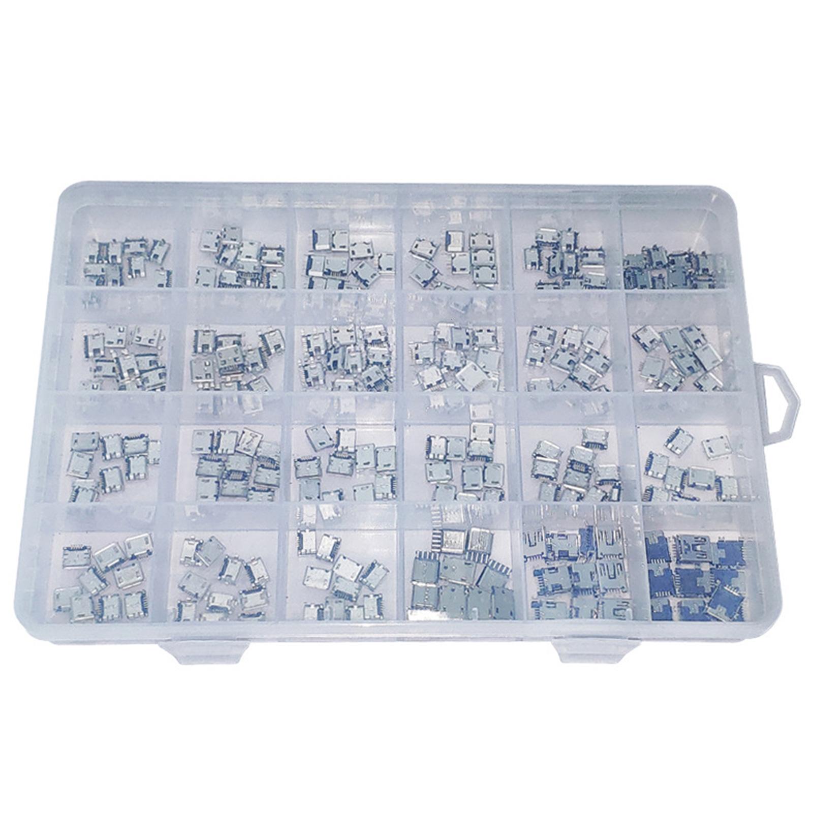 240Pcs 24 Models Micro USB Connector Socket Jack For MP3/4/5 usb Type-C ...