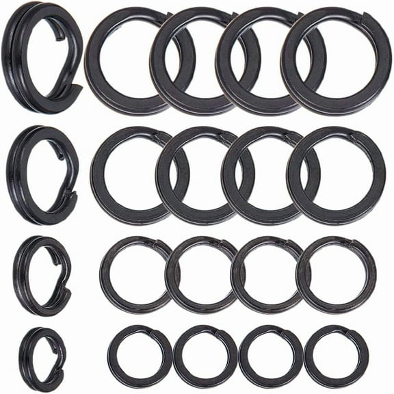 240Pcs 304 Stainless Steel Split Rings Double Loops Jump Rings Black 5-9x1-2mm Inner Diameter: 5-8.5x1-2mm Inner Diameter: 3.5-5.8mm for DIY craft