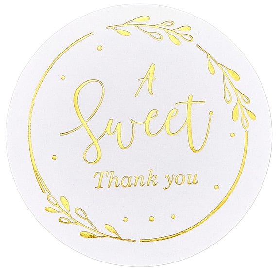 240Pcs A Sweet Thank You Sticker 2 Inch Round Circle Gold Foil Thank You Labels PVC Self-Adhesive Envelope Seal Stickers