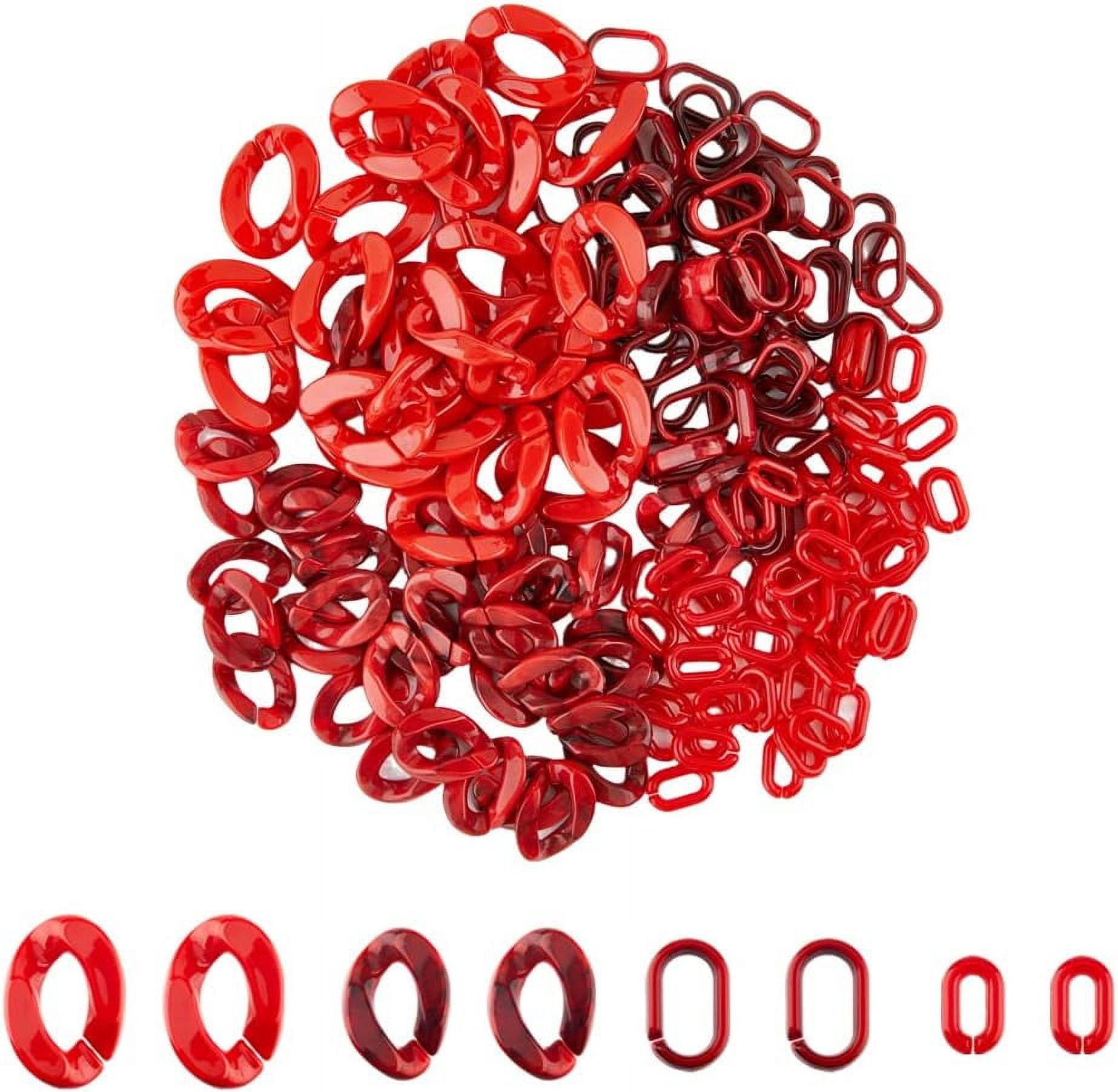 200 Pcs Iridescent Acrylic Linking Rings – Frosted, Colorful Connectors For Jewelry Making