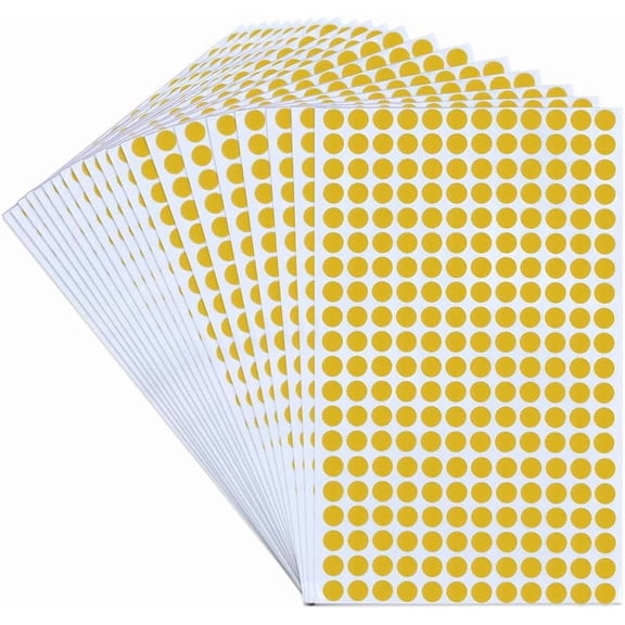 240Pcs Blank Round Stickers Flat PVC Gold 10mm for Handwriting Photo Album Scrapbook Diary Craft Decoration