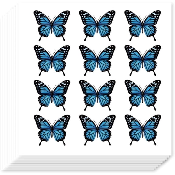 240Pcs Butterfly Planner Stickers Blue Morpho Decals Self-Adhesive Label Stickers for Party Gift Favors Envelope Seals Goodie Bags Scrapbooking Craft Calendars Journals Album