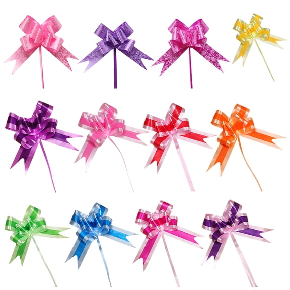 240Pcs Gift Wrap Pull Bows 12 Colors Large Pull Bow Gift Wrapping Bows Ribbon Bow for Gift Basket Gift Bag Box Wrapping Decor Wedding Ornaments