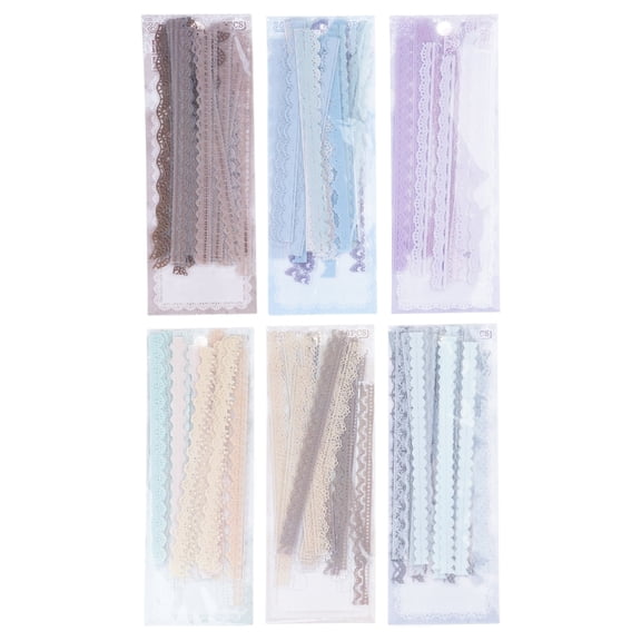 240Pcs Lace Decorative Sticker Aesthetic PET Sticker for Scrapbooking Journal Photo Album Laptop Phone Case Wrapping