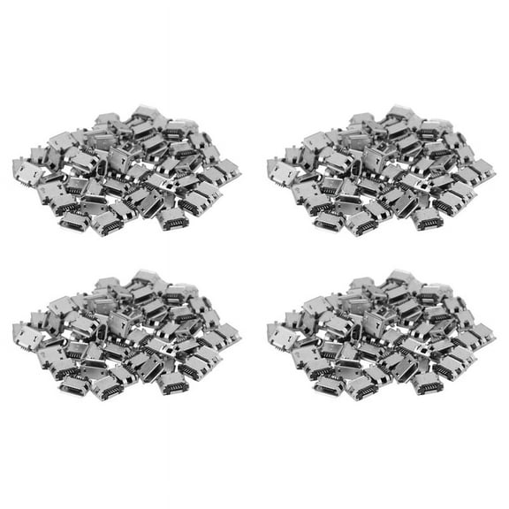 240Pcs Micro-USB Type B Female 5 Pin SMT Placement SMD DIP Socket Connector,240 x 5Pin Female SMT Socket Connector,SILVER