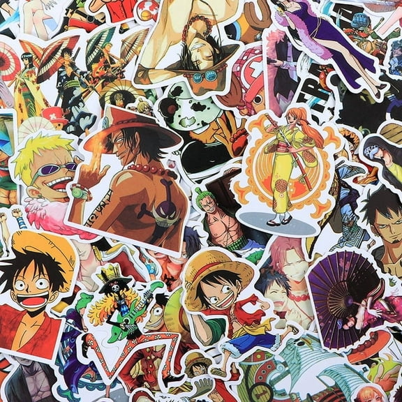 240Pcs One Piece Stickers Mixed Pack,Cartoon Characters Stickers Movie Decorative Sticker for Kids Teens Adults Waterproof Stickers for Water Bottle Laptop