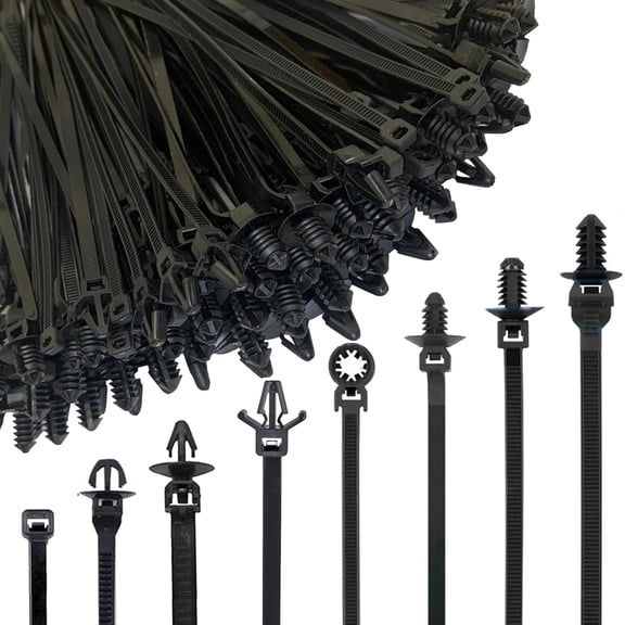240Pcs Push Mount Cable Zip Tie,Nylon Self Locking Cable Strap,8 Most Popular Sizes,Heavy Duty Self-Locking UV Resistant Wire Ties - For Indoor,Construction,Electronic and Auto