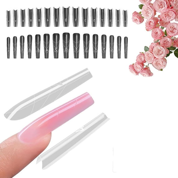 240Pcs Sandwich Dual Nail Form, 240PCS Sandwich Nail Form, Original Sandwich Nails Dual Forms, Professional Gel Nails Extension Forms Duals-Sided, for Beginners & Technicians (A) P