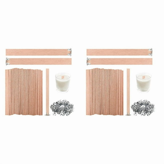 240Pcs Thick Wooden Candle Wicks, 5.1x0.5 Inch Natural Smokeless Wood Wicks for Candle Making