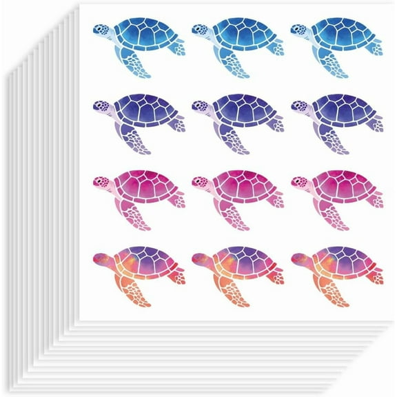 240Pcs Turtle Stickers 90x90mm Self-Adhesive Paper Decorative Stickers Waterproof Summer Sea Turtle Planner Decals