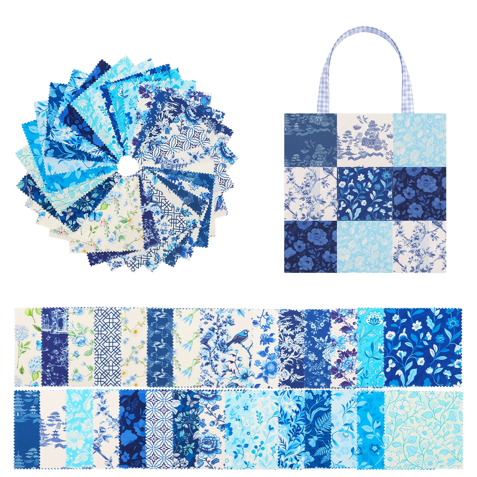 Square Pattern Fabris 240Pcs Vintage Floral Quilting Fabric Cotton Squares 10x10 inch Cotton ...