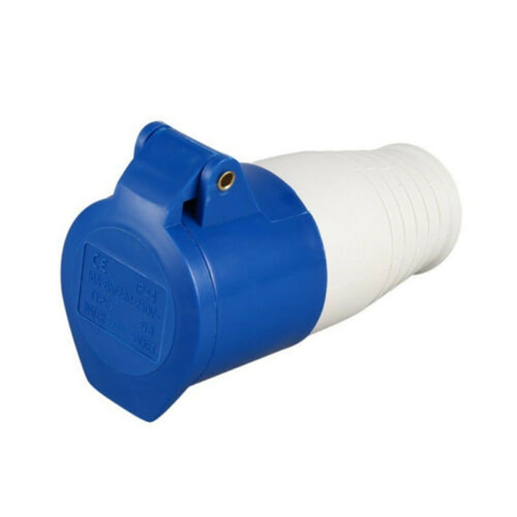 240V 16A 3 PIN BLUE SITE INDUSTRIAL PLUGS & SOCKETS MALE/FEMALE IP44 2P + EARTH