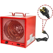240V Fan-Forced Industrial Space Heater 5600W, heats Up to 600 ft². with Fan Only Function, 6ft Cord, Integrated Thermostat Control, Carry Handle and Overheat Protection, UL Safety. SHAG-L03F