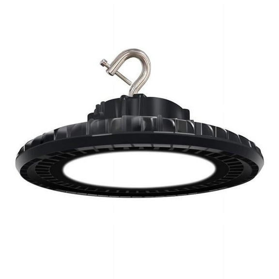 240W 38400 Lumens 277V-480V SMD2835 LED, SS Driver ,Clear PC Cover & M12 Hook UFO High Bay Light, Black & White
