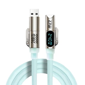 240W 4-in-1 Fast Charging Cable with LCD Display, Liquid Silicone USB Multi Charging Cord with Breathing Light, 1.8M