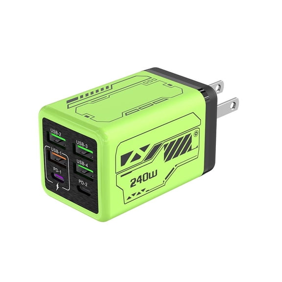 240W 6 Ports Pd QC 4.0 Usb C Wall Adapter Super Fast Charging