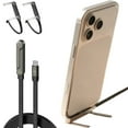 thumbnail image 1 of 240W Braided Fast Charge Cable With Built-In Phone Stand,Sideway Charger,Invisible Sideways Charging Cord,Side Charging Cable With Stand,Sideway C Type Phone Charger,Usb C Charging Cable, 1 of 5