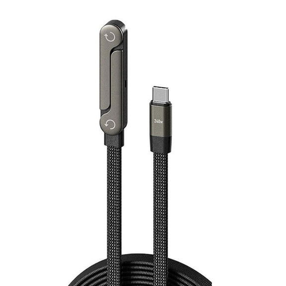 240W Elbow Type C to Type C Cable Fast Charging Data Cable Foldable Phone Stand Holder For iPhone 17 16 15 Samsung Charger Cable