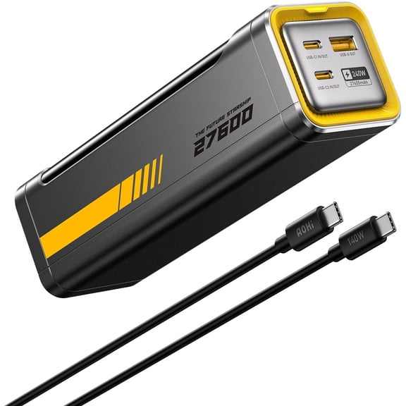 240W Laptop Power Bank 27600mAh Portable Fast Charger (99.3wh), Airline-Compliant, 140W PD 3.1 Large Battery Pack Future Starship for , iPad iPhone 16 Pro Max,,Steam Deck, Grey