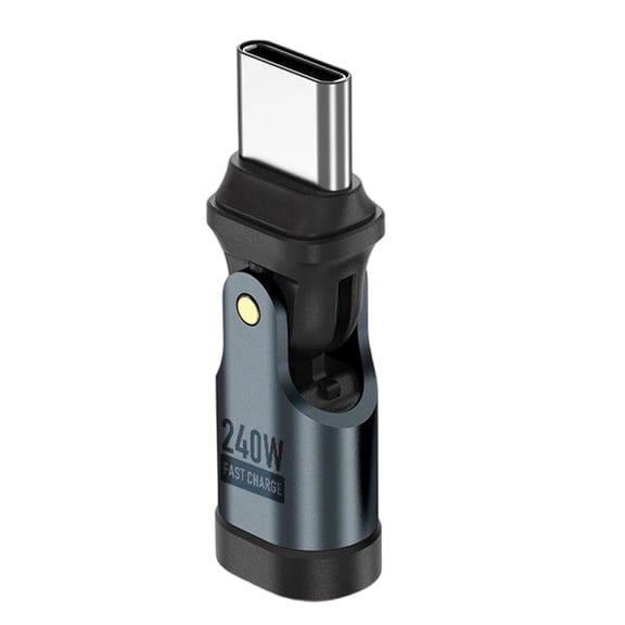 240W Power Delivery 90 Degree Angled Charging Adapter 480Mbps Data Transfer And 180° Rotation Fit for Multiple Devices