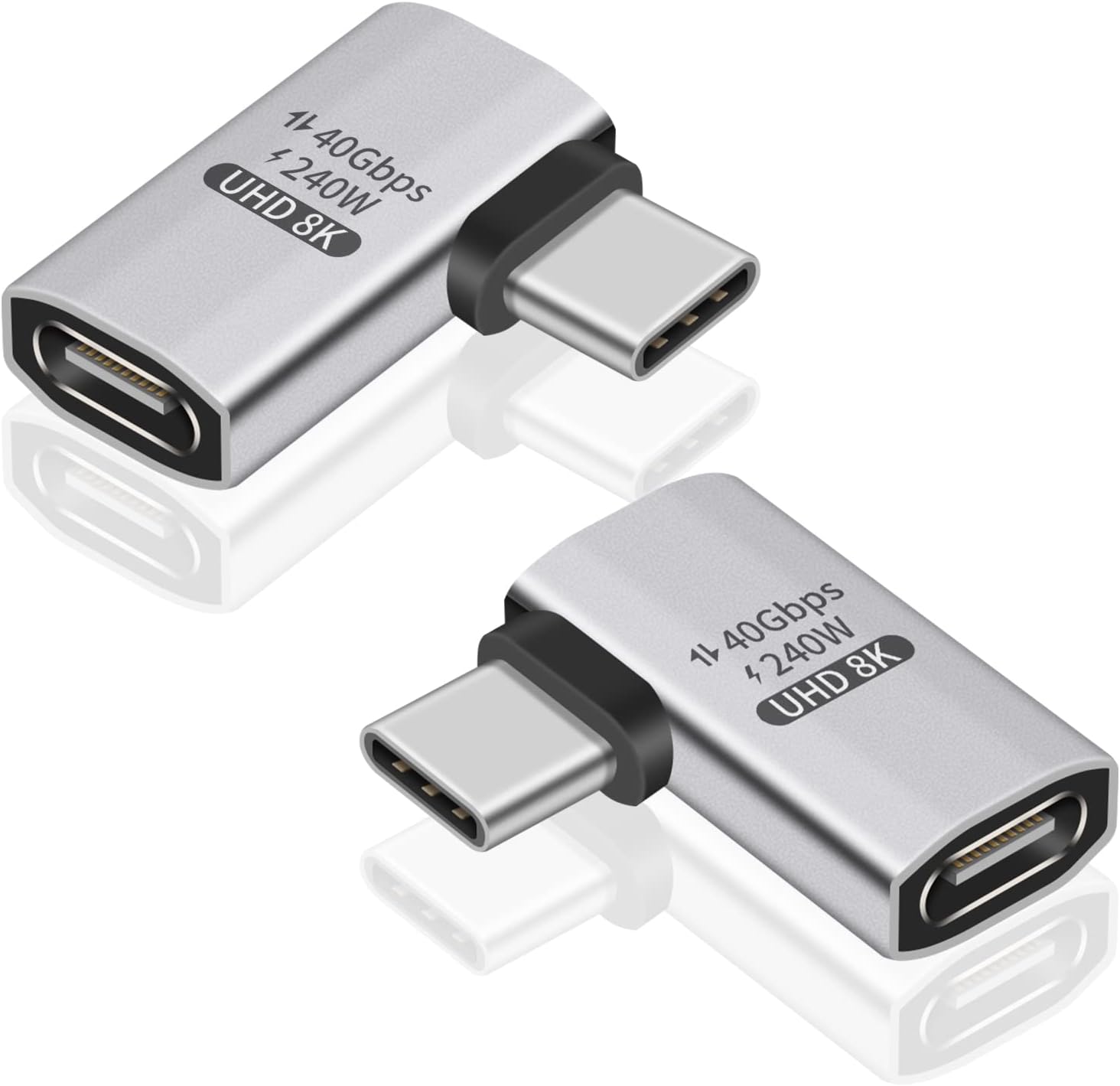240W Right Angle USB C Adapter, 40Gbps USB C 90 Degree Adapter Male to ...