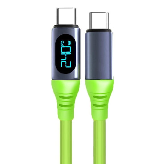240W Smart Digital Display USB C to USB C Cable, 1.5M Fast Charging PD 3.1 E-Marker Chip, 480Mbps Data Transfer