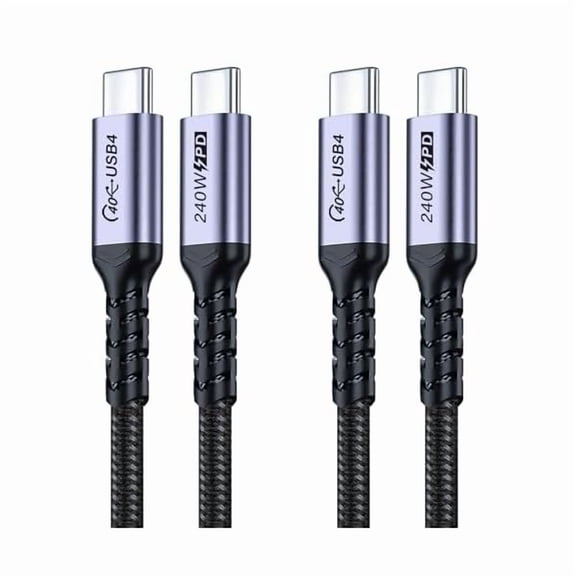 Quyaojz 240W USB C Cable 3ft 2 Packs, USB 4 Fast Charging, 40Gbps High Speed Data Speed, 8K Video Monitor Cables Compatible with Thunderbolt, iPhone 16/16 Pro/16 Plus/16 Pro Max, MacBook Pro