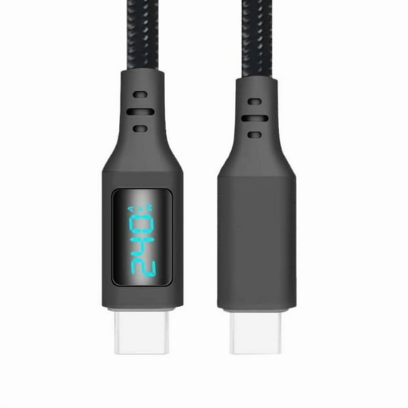 240W USB C Charging Cable with LED Display Enhances Device Support Power Cord