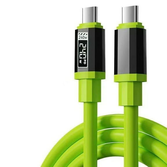 240W USB C Charging USB Type C Cord 1.5M Silicone Construction Multiple Devices Support Fast Speed Data Sync