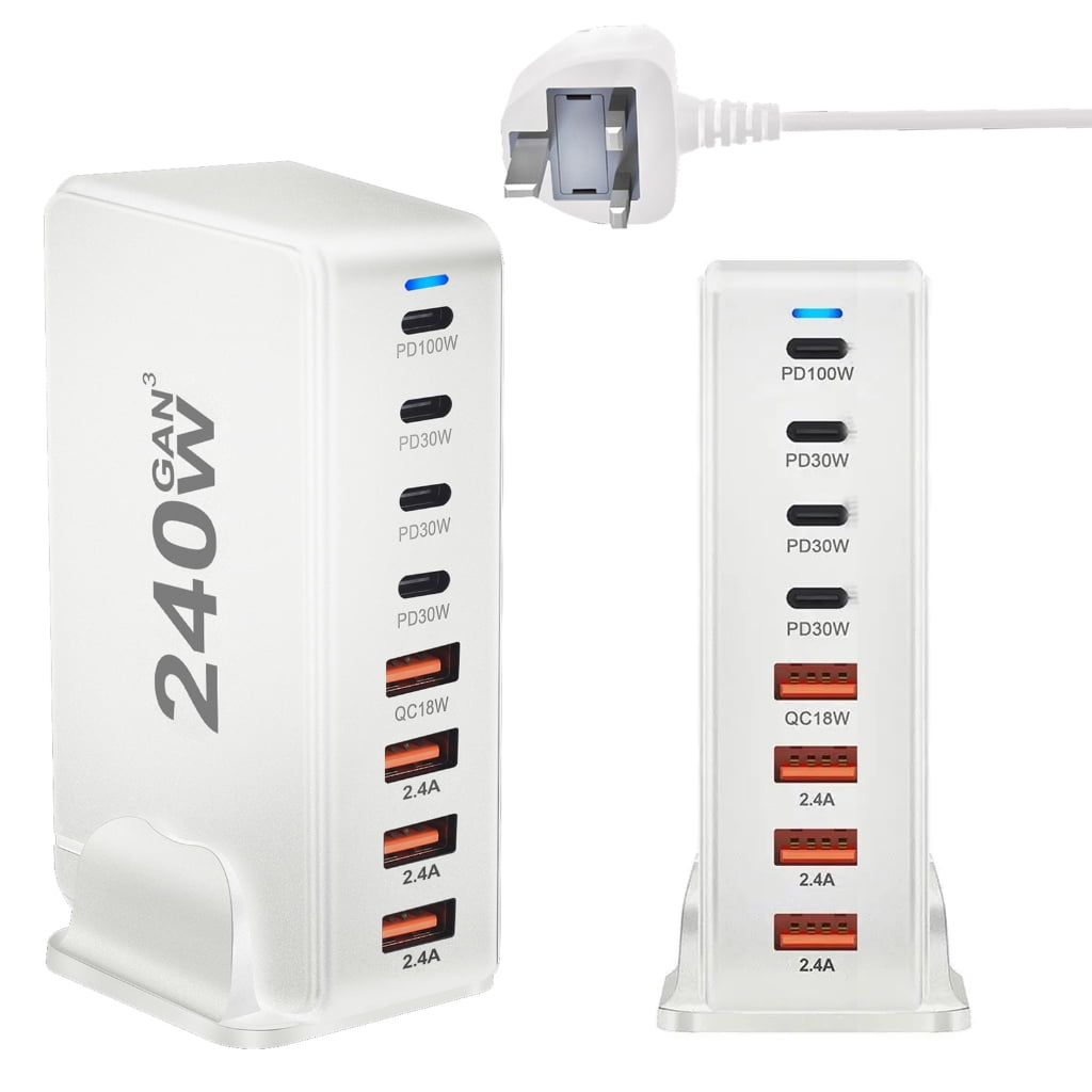 240W USB C Fast Charging Adapters Charging Station for Various Electronics