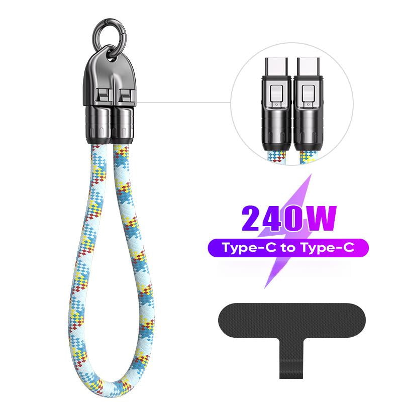 240W USB-C Fast Charging Phone Lanyard | 7mm Nylon | Crossbody/Wrist Strap-YY