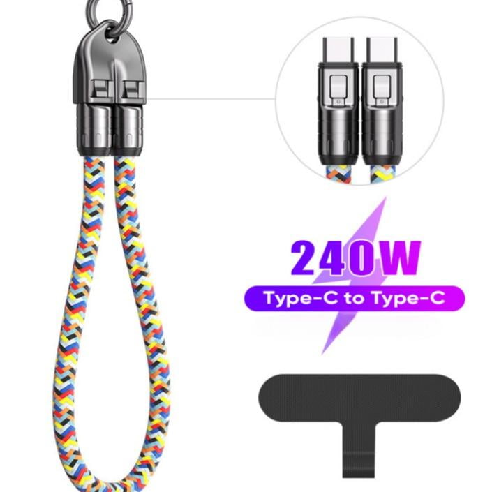 240W USB-C Fast Charging Phone Lanyard | 7mm Nylon | Crossbody/Wrist Strap-YY